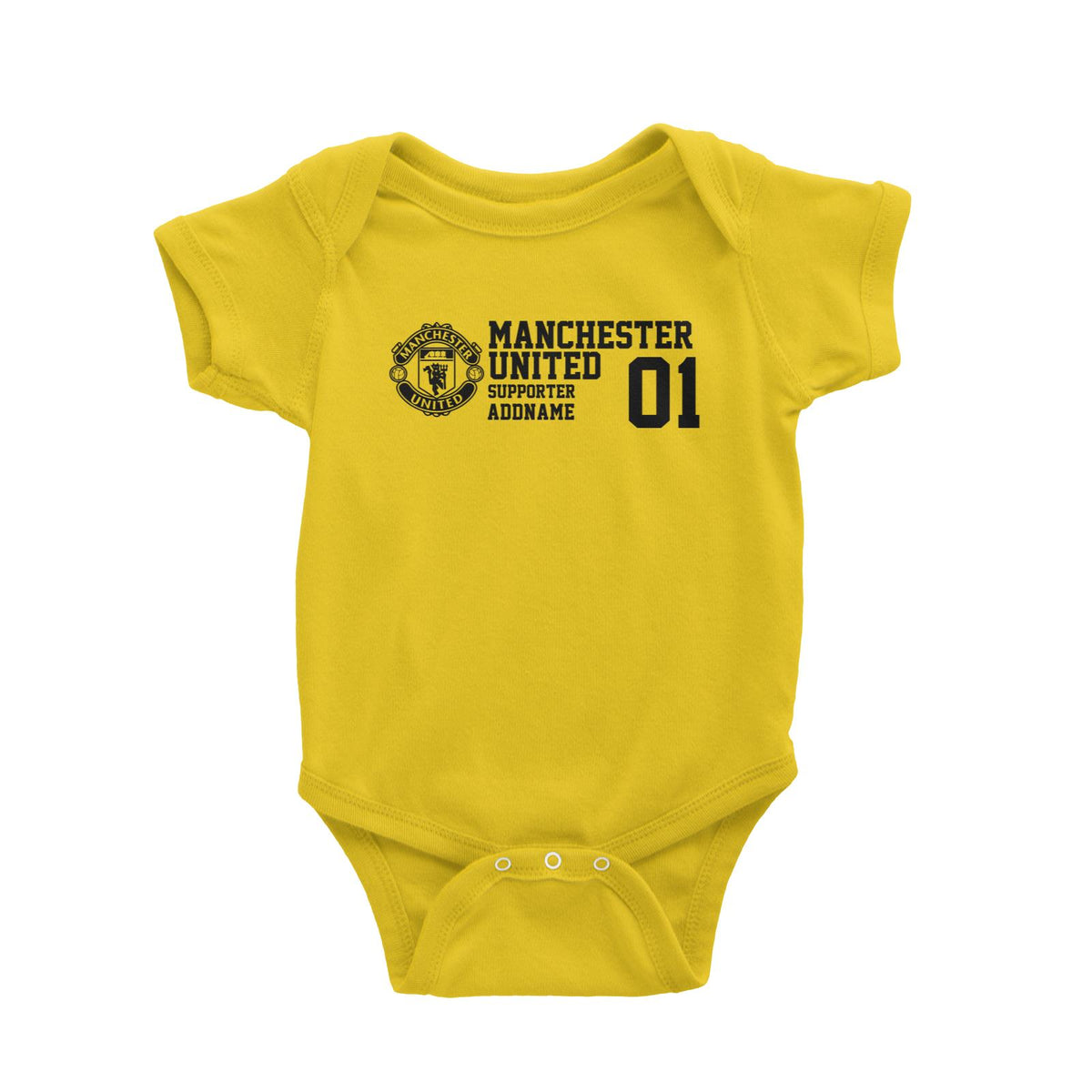 Manchester United Football Supporter Addname Baby Romper
