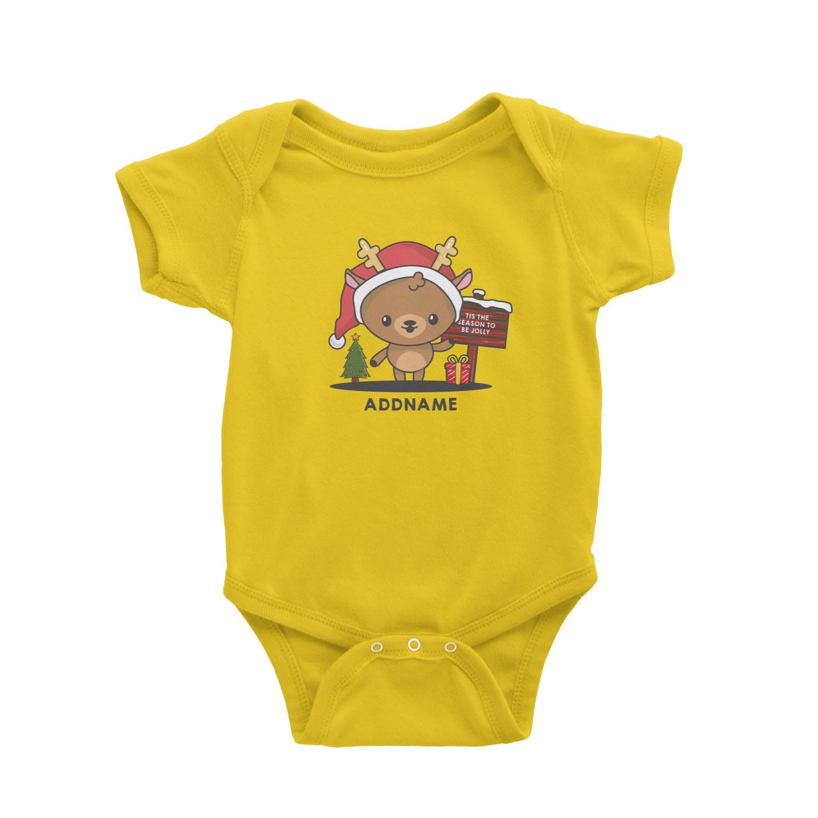 Christmas Cute Jolly Series Deer Addname Baby Romper
