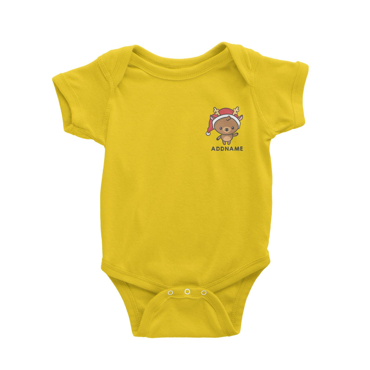Christmas Cute Pocket Deer Addname Baby Romper