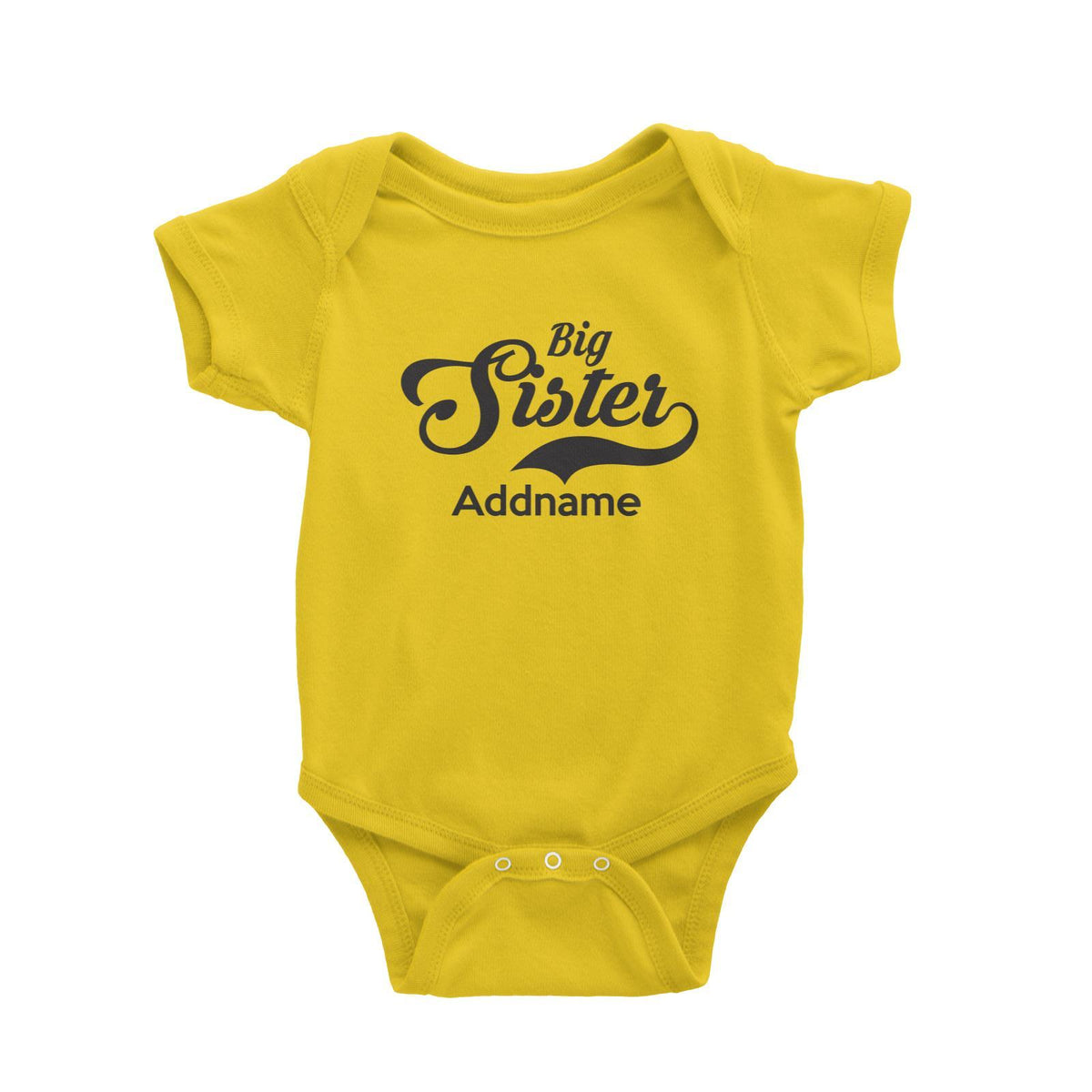 Retro Big Sister Addname Baby Romper  Matching Family Personalizable Designs