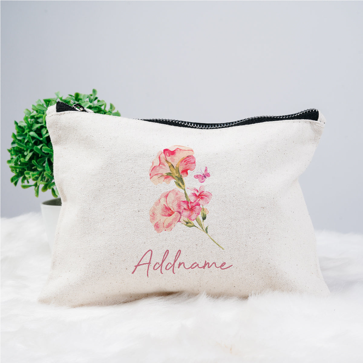 Pastel Flower Petunia Zipper Pouch