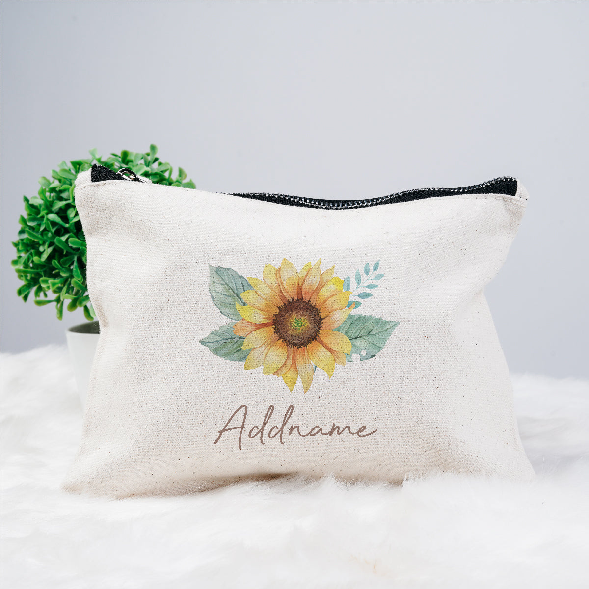 Pastel Flower Sunflower Zipper Pouch